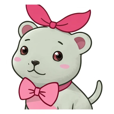Cherry with a pink bow sticker