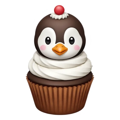 Um cupcake pinguim sticker