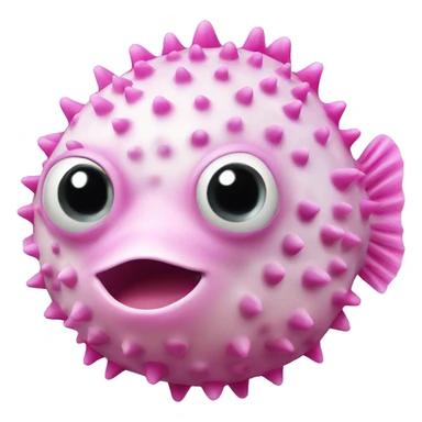 pufferfish pink sticker
