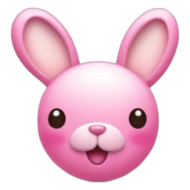 pink bunny with white big moustache and a round pink nose and a very big smile sticker