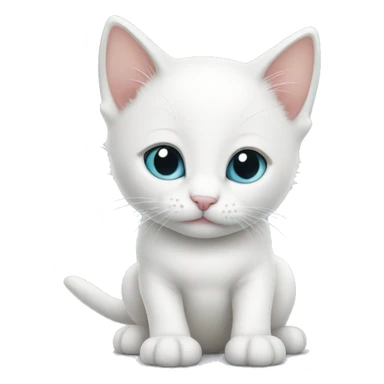 White kitten sticker