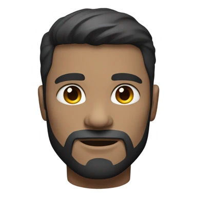 muscular man face half robot with short straight, dark hair and a neatly trimmed beard sticker