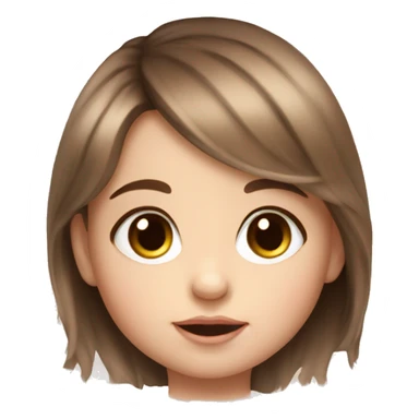 Realistic portrait of a baby girl with brown eyes and brown hair and long eyelashes sticker