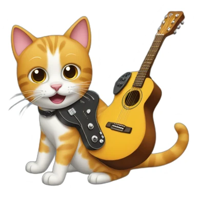 Cat with guitar sticker