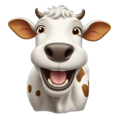 excited cow sticker