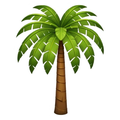 Palm Tree: cartoon flat body big leafs sticker