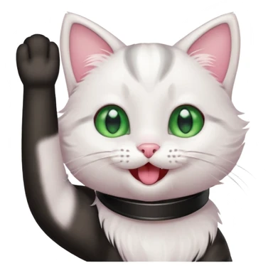 Cute kitty winking and waving and having a good time sticker