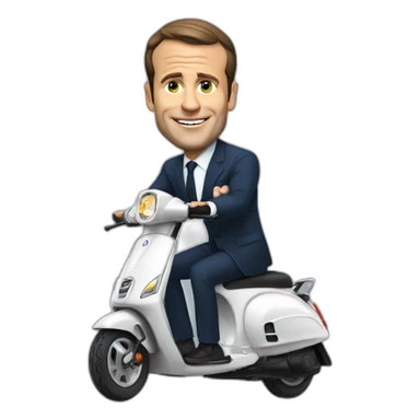 macron sur scooter sticker