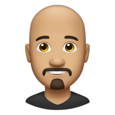 bald guy,-black-goatee, no mustache  sticker