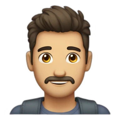 Hombre joven sin barba petiso morocho soriendo sticker