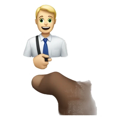 WHITE hand holding mobile phone talking sticker