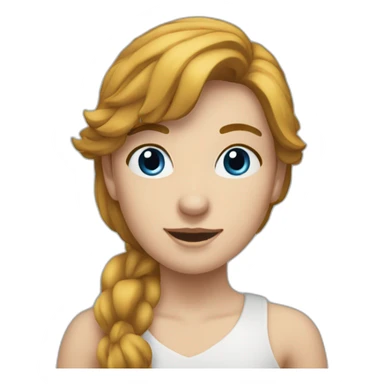 Le jeune Nicola à des grands chevaux bleu sticker