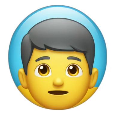 an round yellow classic emoji with chad face expression sticker