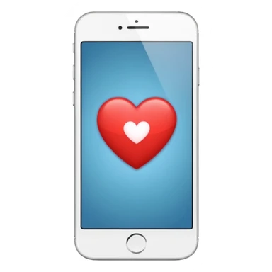 smartphone screen with a heart and text lines sticker