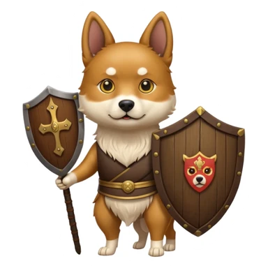 ancient korean dog with only wooden shield sticker