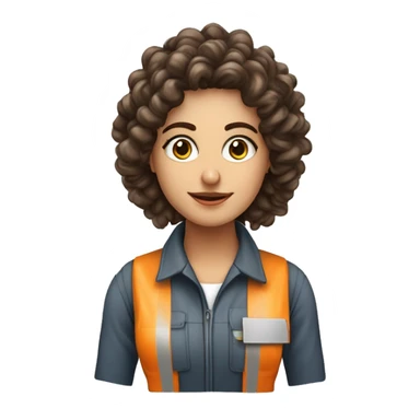 solo parte de ingeniera industrial mujer con pelo lago rizado castaño con mechones rubios y ojos grandes caferriba  sticker