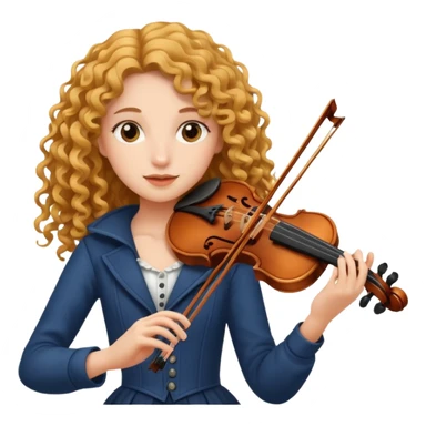 girl with curly very long hair playing violin sticker