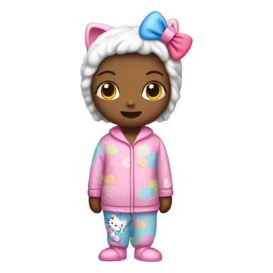 Hello kitty in pjs  sticker