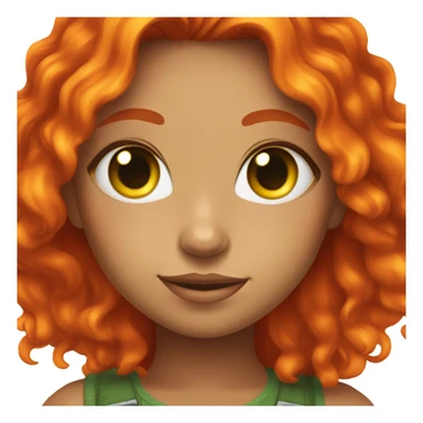 girl with orange skin, red flaming hair, and glowing green eyes sticker