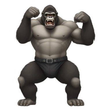 Buff Gorilla looking down on Adolf Hitler while he falls sticker