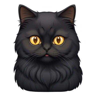 Gato persa negro con los ojos color miel sticker