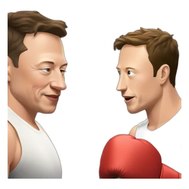 elon musk and mark zuckerburg in a boxing ring sticker