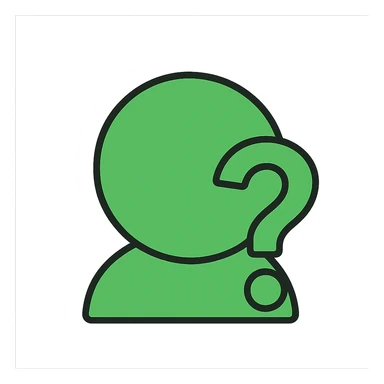 minimal image placeholder emoji icon with green color and a question mark overlay sticker
