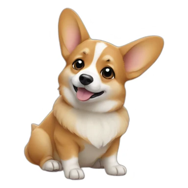 corgi looking like baby yoda sticker