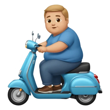fat man on scooter sticker