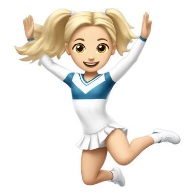 White-Jumping-Split-Cheerleader-blonde-pigtails sticker