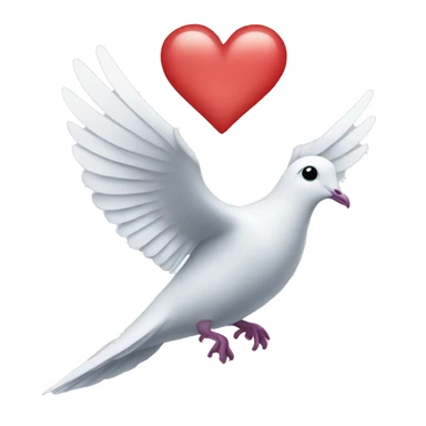 Dove with a heart sticker