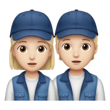 Make me a twin writing a cap while listening to a song sticker