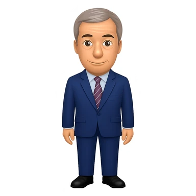 Create a full body figure of Nigel Farage standing as an emoji with a transparent background. Maintain the style and essence of the original emoji. sticker