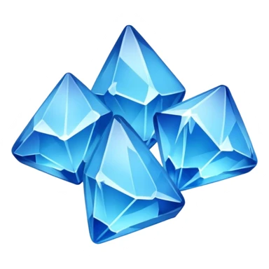 4 small blue  shards cristals forming a small pile sticker
