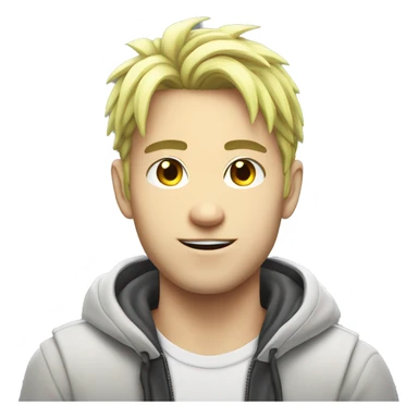 Anime gamer white guy  neon  sticker