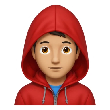 Man in red coat, hood up sticker