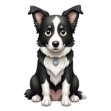 Merle border collie dog sitting sticker