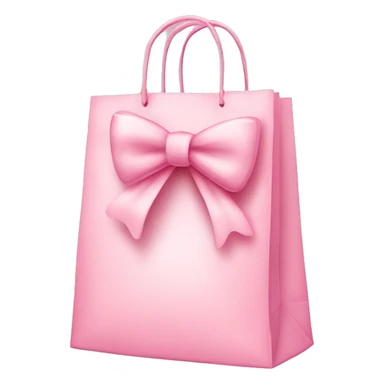 light pink shopping bag with bow sticker