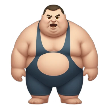 Fat sump wrestler with Down syndrome sticker