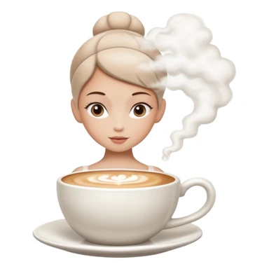 give me a ballerina with a cappuccino mug as her head sticker