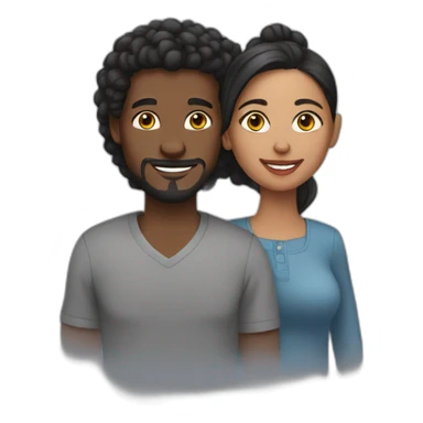 black and latino couple and grey cat sticker