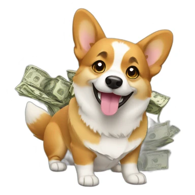 corgi with money sticker