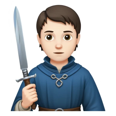 medieval man holding a knife sticker