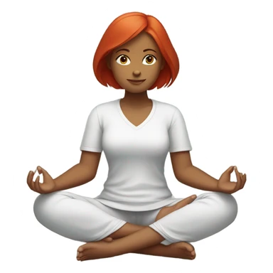 Girl with red hair meditating  sticker