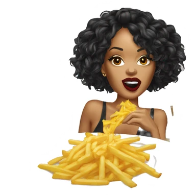 Rihanna qui mange des frites sticker