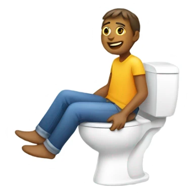 sitting on toilet sticker