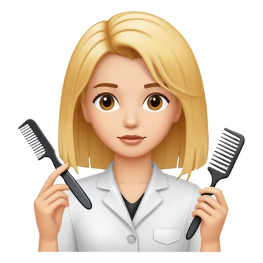 girl in te hair salon sticker