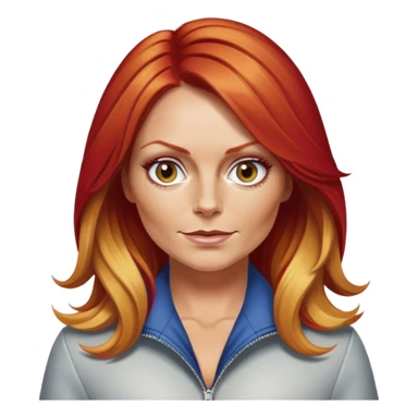 Geri Halliwell with red hair and blonde highlights sticker
