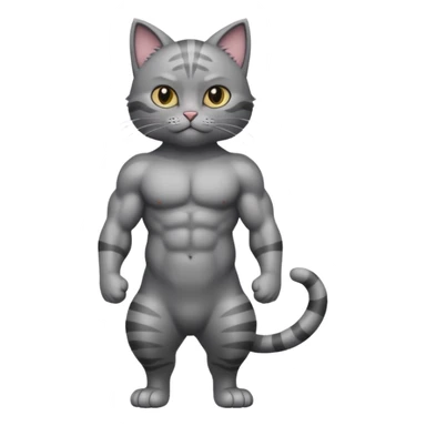 cat with muscle sticker