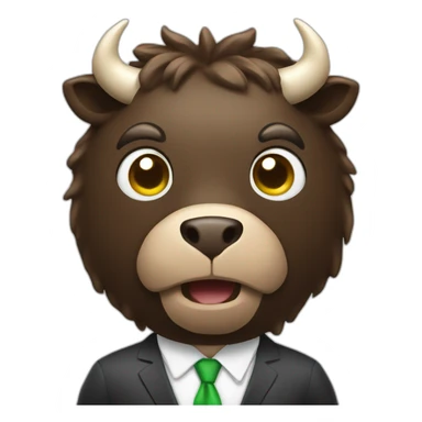 Bull financial advisor like human in suit sticker